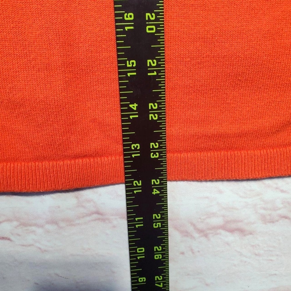 Cabi Striped Sweater Women XS Orange Pink Hi-Low Preppy Coastal Chic Spring Mod - Picture 6 of 10